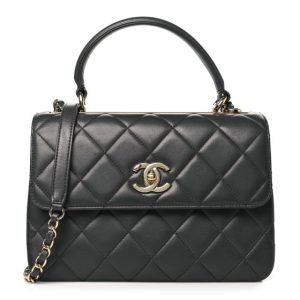 Chanel Lambskin Quilted Small Trendy CC Flap Dual Handle Bag Grey