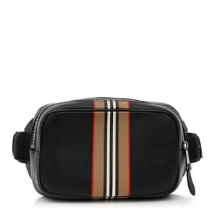 Burberry Calfskin Icon Stripe Bum Bag Black