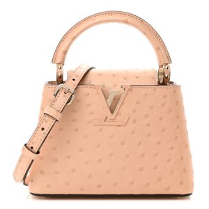 Louis Vuitton Ostrich Capucines Mini Rose Champagne