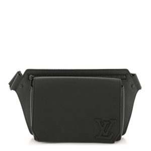 Louis Vuitton Grained Calfskin Aerogram Slingbag Black