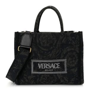 Versace Jacquard Barocco Small Athena Tote Black