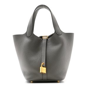 Hermes Taurillon Clemence Picotin Lock 18 PM Etain