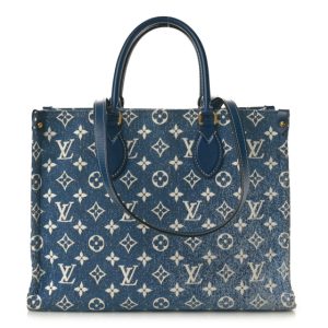Louis Vuitton Monogram Jacquard Denim Onthego MM Bleu