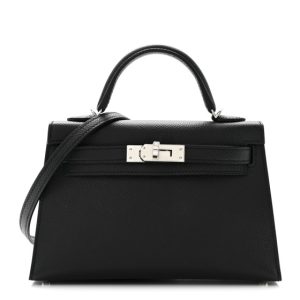 Hermes Epsom Mini Kelly Sellier 20 Black