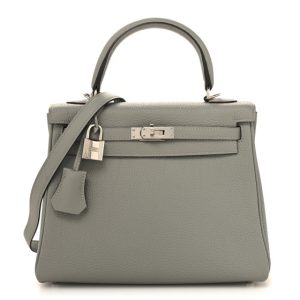 Hermes Togo Kelly Retourne 25 Gris Mouette