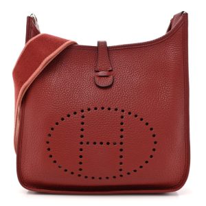 Hermes Taurillon Clemence Amazone Evelyne III PM Rouge Garance