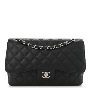 Chanel Caviar Quilted Jumbo Double Flap Black