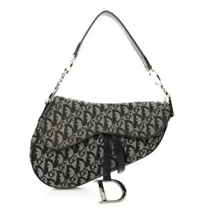 Christian Dior Monogram Saddle Bag Black