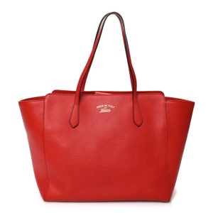 Gucci Dollar Calfskin Medium Swing Tote Red
