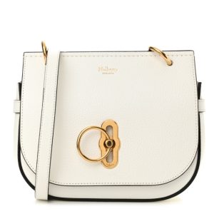 Mulberry Small Classic Grain Calfskin Small Amberley Satchel White