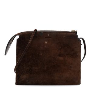 The Row Suede Calfskin Mini Nu Twin Bag Mocha