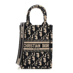 Christian Dior Oblique Mini Book Tote Phone Bag Blue
