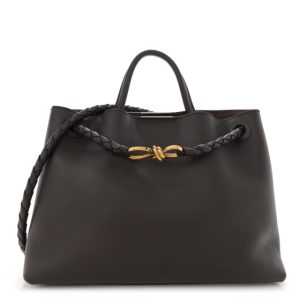 Bottega Veneta Silky Calfskin Medium Andiamo Shoulder Bag Fondant