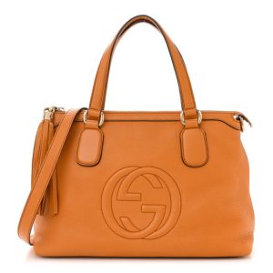 Gucci Cellarius Calfskin Small Soho Top Handle Satchel Curcuma
