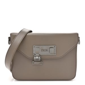 Christian Dior Smooth Calfskin Lock Messenger Bag Beige