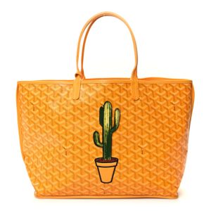 Goyard Goyardine Embroidered Cactus Reversible Anjou PM Yellow