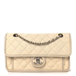 Chanel Caviar Quilted Medium French Riviera Flap White