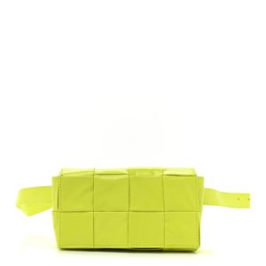 Bottega Veneta Paper Calfskin Intreccio Cassette Belt Bag Kiwi