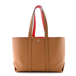 Moynat Taurillon Duo Cabas MM Tote Camel Flame