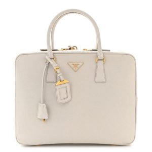 Prada Saffiano Travel Briefcase Talco