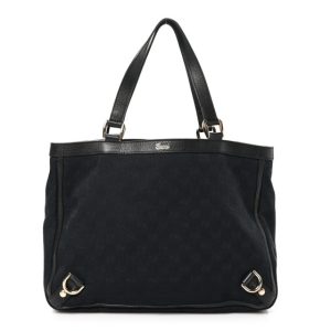 Gucci Monogram Medium Abbey Tote Black
