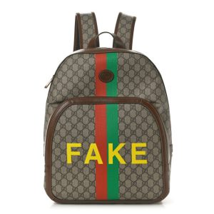 Gucci GG Supreme Monogram Azalea Calfskin Fake/Not Retro Interlocking G Day Backpack Beige Ebony Brown Sugar