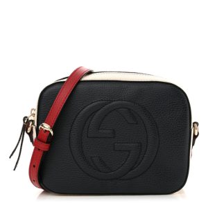 Gucci Dollar Calfskin Small Soho Disco Bag Blue Hibiscus Red Mystic White
