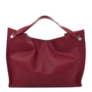 The Row Polished Saddle Calfskin Alexia Bag Amaranto