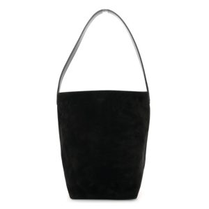 The Row Suede Calfskin Medium N/S Park Tote Black