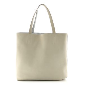 Hermes Taurillon Clemence Double Sens 45 Reversible Tote Gris Perle Bleu Pale