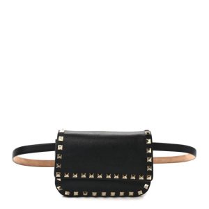 Valentino Garavani Calfskin Rockstud Belt Bag Black