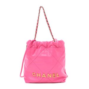 Chanel Shiny Calfskin Quilted Mini Chanel 22 Pink