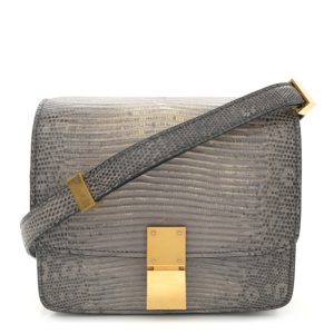 Celine Lizard Small Classic Box Flap Bag Medium Grey