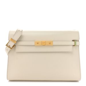 Saint Laurent Smooth Calfskin Manhattan Shoulder Bag Crema Soft