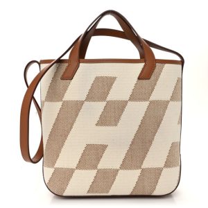 Hermes Swift Toile H Cabas H En Biais 27 Ecru Naturel Gold