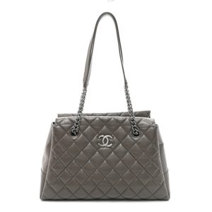 Chanel Aged Calfskin Lady Pearly Tote Grey