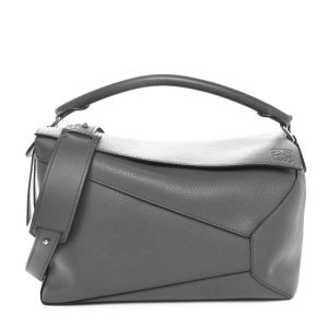 Loewe Calfskin Large Puzzle Edge Bag Dark Grey
