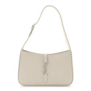 Saint Laurent Smooth Calfskin Le 5 A 7 Hobo Blanc Vintage