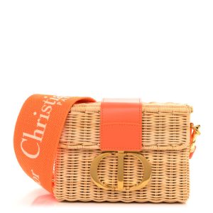Christian Dior Wicker Oblique 30 Montaigne Box Bag Fluorescent Orange