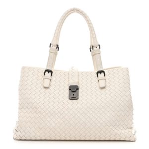 Bottega Veneta Nappa Intrecciato Medium Roma Tote White
