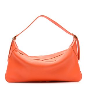 Celine Supple Calfskin Medium Romy Shoulder Bag Pop Orange