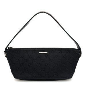 Gucci Monogram Web Boat Pochette Black