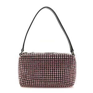 Alexander Wang Mesh Crystal Rhinestone Mini Heiress Pouch Pink