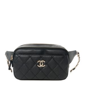 Chanel Caviar Quilted Waist Bag With Pouch Black