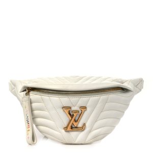 Louis Vuitton Calfskin Quilted New Wave Bumbag White