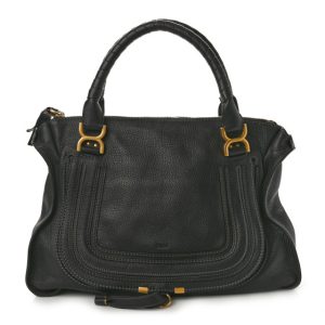 Chloe Calfskin Large Marcie Satchel Black