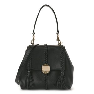 Chloe Grained Calfskin Small Penelope Soft Shoulder Bag Black