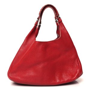 Bottega Veneta Catalano Calfskin Medium Campana Red