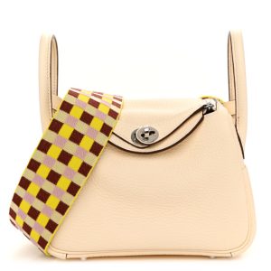 Hermes Taurillon Clemence Maxi Quadrille Mini Lindy 20 Nata Citron