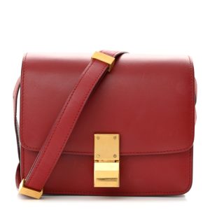 Celine Box Calfskin Small Classic Box Flap Bag Red
